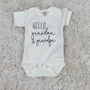Charming White Baby Bodysuit - Hello Grandma & Grandpa